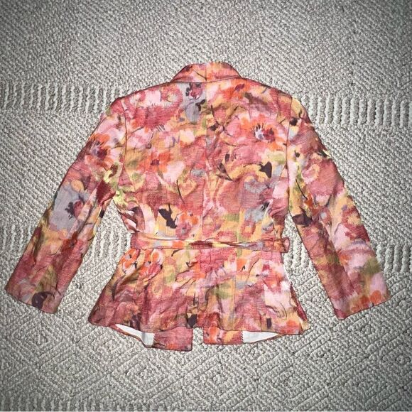 Banana Republic Floral Watercolor Blazer Jacket - Sz 2 - Picture 8 of 13